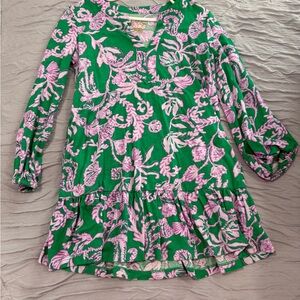 Lilly Pulitzer Green and Pink Floral Top